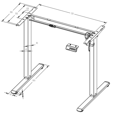 Biurko elektryczne Spacetronik SPEO111BB Moris 80×60 cm czarne