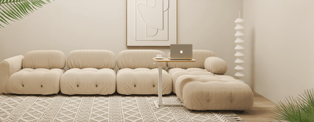 Buddy white table with manual height adjustment