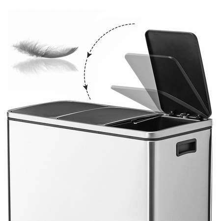 Kosz na śmieci metalowy 3x18L srebrny 54L