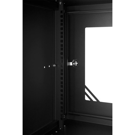 Szafa RACK 19'' 9U 600x450mm CZARNA Szklane drzwi