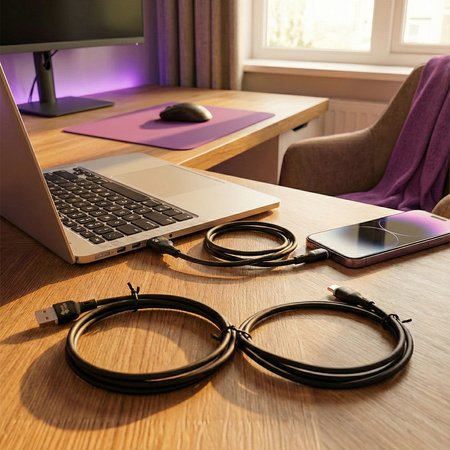 Kabel LED silikonowy USB2.0 do USB-C 0.5m