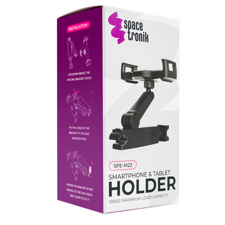Uchwyt samochodowy za zagłówek na tablet i smartphone Spacetronik SPE-M22
