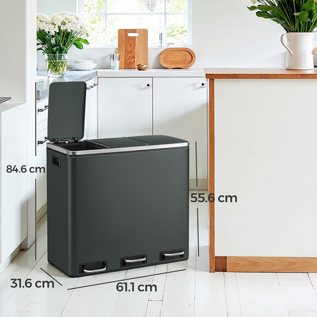 Funky Trash Can Gray Black Spacetronik Potrójny