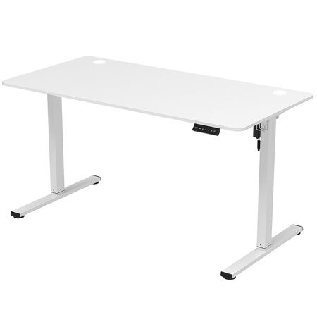 Zestaw ergonomiczny biurko Moris SPE O112WW fotel MENNKAR lampa D22 Pro