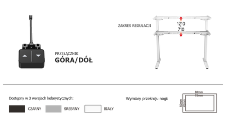 Electric desk rack ERGOLINE SPE-114EW