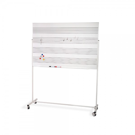 Double-sided stand with wheels for whiteboards 100x150
