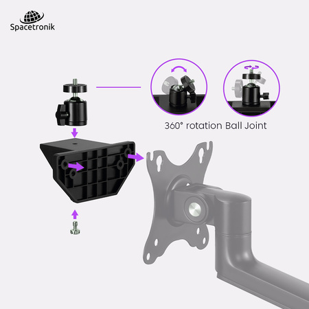 Otočný držák 360 pro 1/4 3/8 5/8 na VESA SPA-012