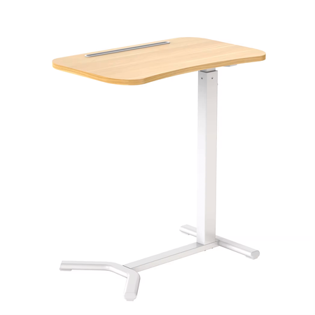 Buddy white table with manual height adjustment
