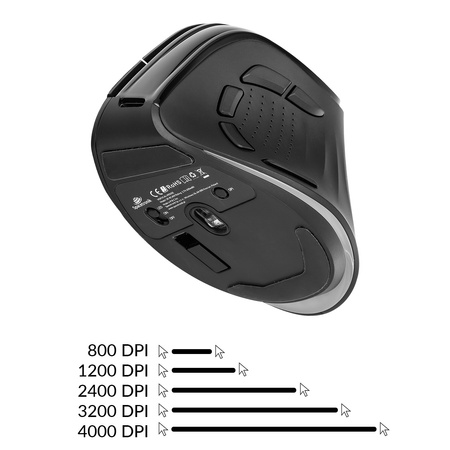 Bezprzewodowa pionowa myszka BT 2.4 RGB SP-RCA09