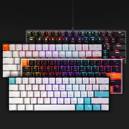 Drátová mechanická klávesnice Delux KM36 RGB černá/oranžová