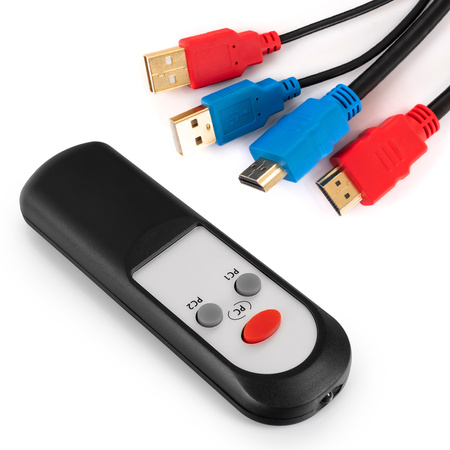 USB + HDMI 2/1 Spacetronik KVM prepínač SPH-KVM21