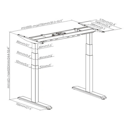 Spacetronik SPE-235W electric desk stand