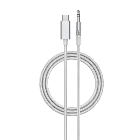Kabel adaptéru DAC z USB-C na jack 3,5 mm 1 m bílý