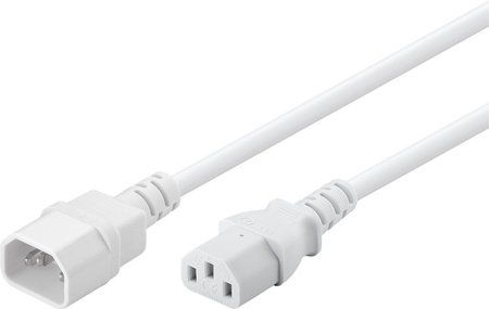 IEC C13 - C14 power cable Goobay white 05m