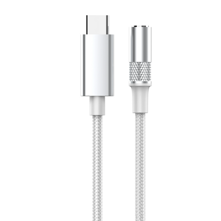 Adaptér USB-C na Jack 3,5 mm s DAC biely