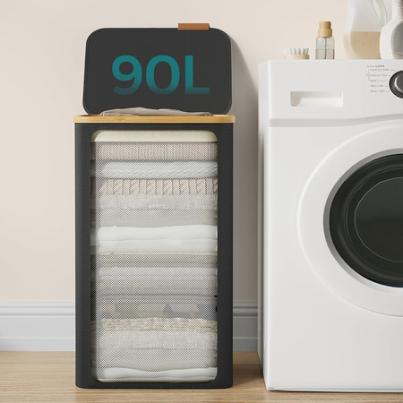 Kosz na pranie 90L 1 komorowy czarny