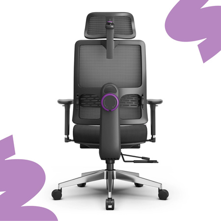 Fotel z podnóżkiem Spacetronik LUMBO 22 Czarny