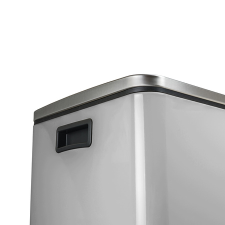Kosz na śmieci metalowy 3x18L srebrny 54L
