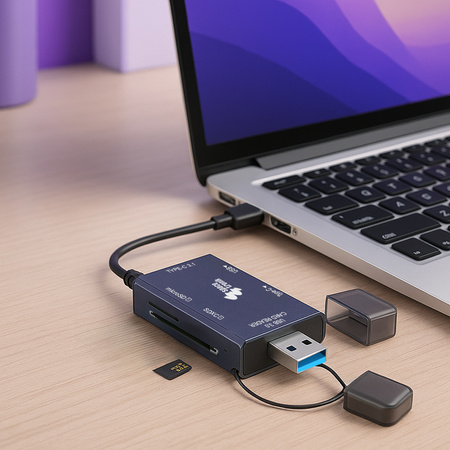 Czytnik kart 6 in 1 SD3.0 TF3.0 5Gbps SPU-CR07