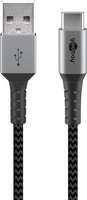 USB-C - USB-A 2.0 cable Goobay TEXTIL 1m