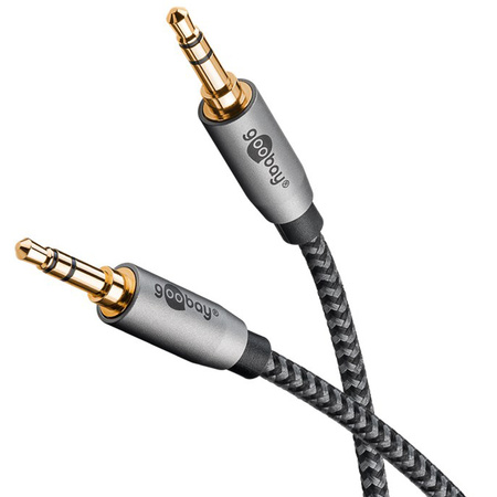 Audio kábel Jack 35mm x2 Goobay Plus TEXTIL 1m