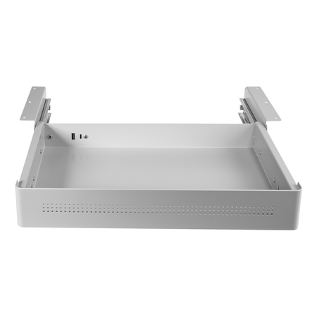 Under-Desk Storage Drawer USB Ports Standard Black