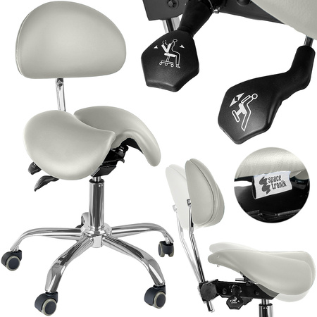 Ergonomiczny hoker regulowany SELLA biały