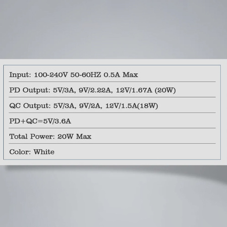 Ładowarka z kablem Licencja Apple MFI 20W 2x USB