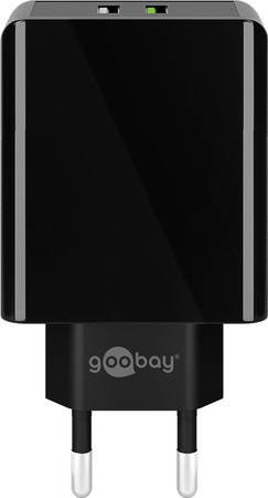 Napájecí nabíječka 2x USB QC 3.0 28W Goobay BLACK