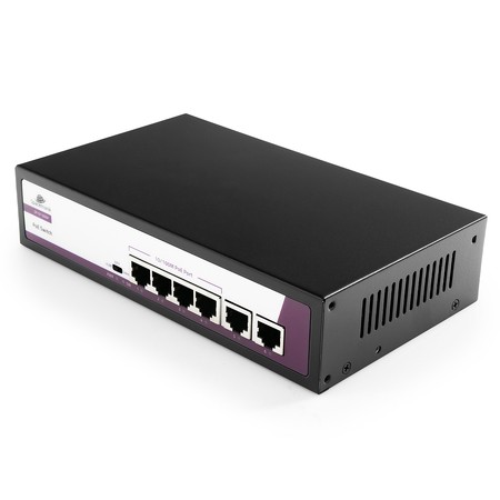 6portový POE 65W SWITCH SP-SF1006P s rychlostí 100 Mb/s