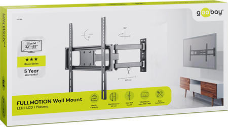 Goobay BASIC FULLMOTION M 32"-55" 35kg TV bracket