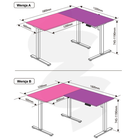 Elektryczne biurko Spacetronik Loris 123WW 180x120