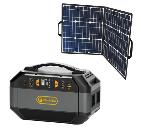 FlashFish P56 Solar Panel 100W Powerbank Kit