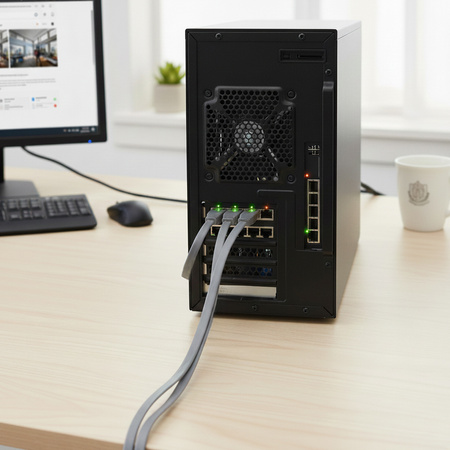 CAT 6A płaski kabel sieciowy U/UTP biały 10M