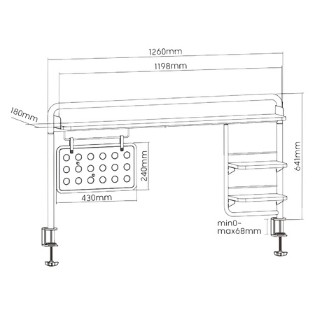 Spacetronik SPB-118WW 140cm desk extension unit