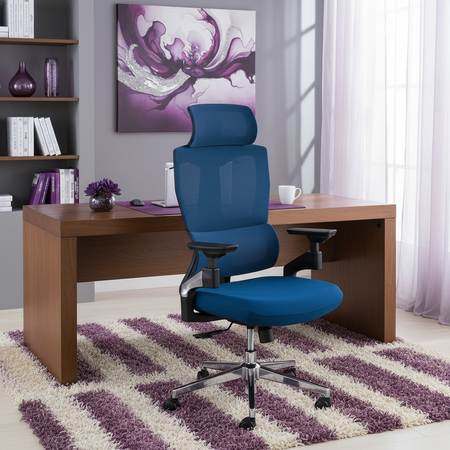 Fotel biurowy obrotowy z podłokietnikiem BARD blue