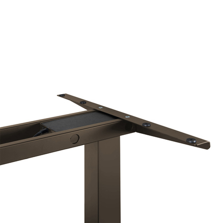 Biurko regulowane Vegard elektryczne dwusilnikowe MDF beżowo-zielone