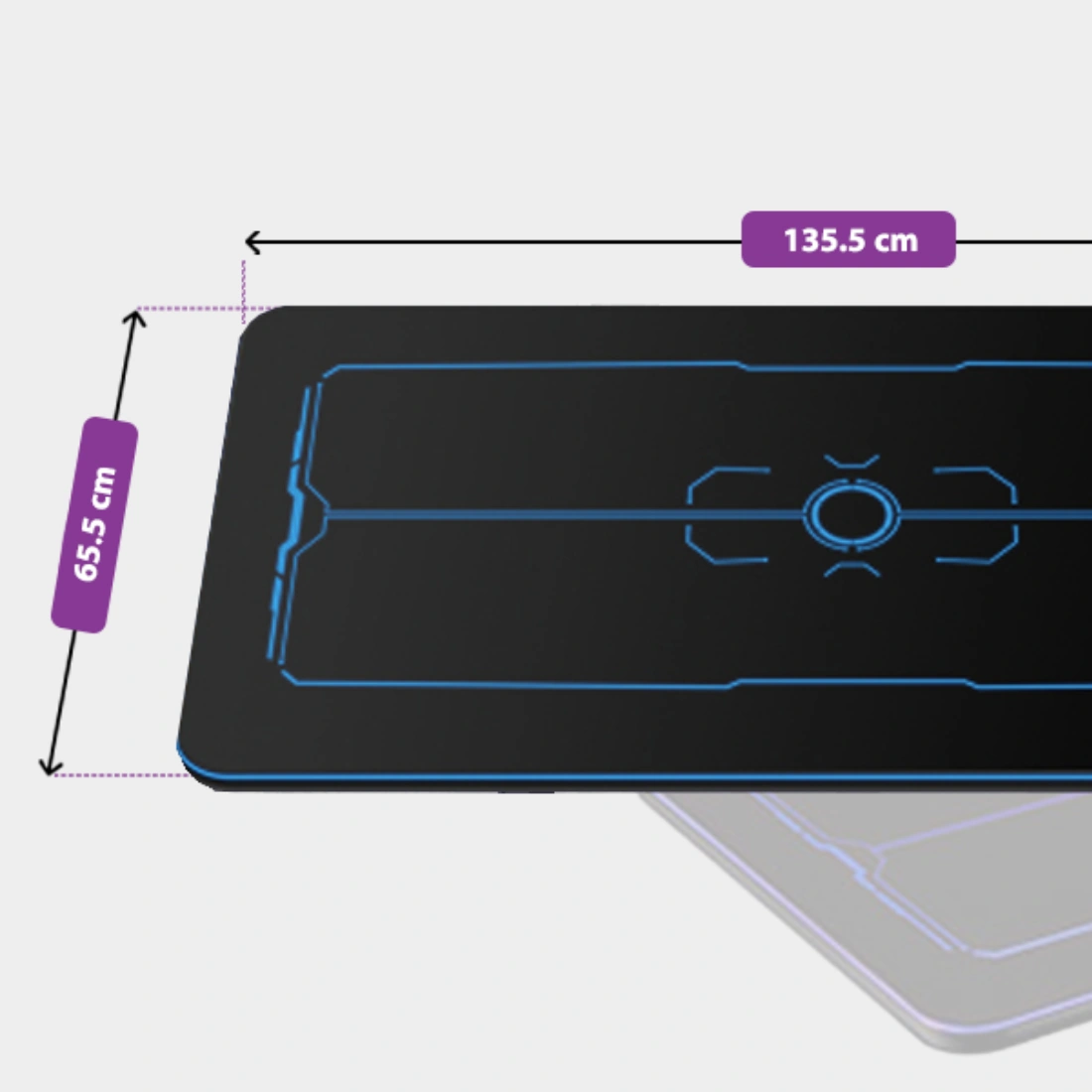 rysunek techniczny blatu gamingowego