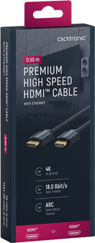 CLICKTRONIC Kabel HDMI 2.0 4K 60Hz 05m