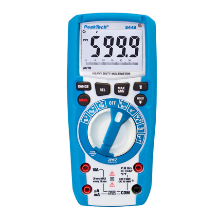 Digitálny multimeter PeakTech 3443 LED LCD IP67