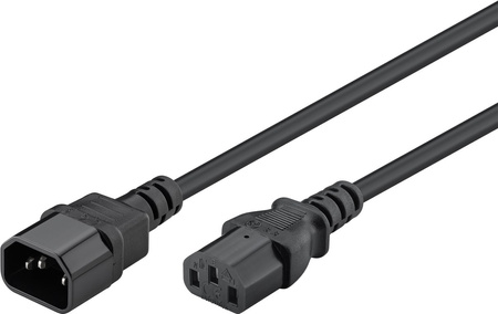 IEC C13 - C14 power cable Goobay black 15m