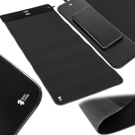 Mata mutispandeksowa RGB z ładowarką Qi 80x30cm