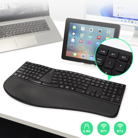 Kabellose ergonomische Tastatur GM909 schwarz