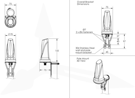 Poynting OMNI-297 Breitband-Rundstrahl-Antenne mit Kugelcharakteristik