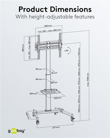 Goobay BASIC CART L 37"-70" TV stojan 35 kg