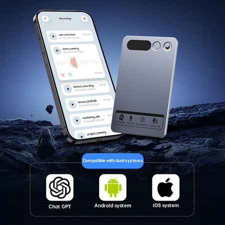Dyktafon AI z Transkrypcją i ChatGPT Alvora FW920