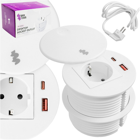 Gniazdo blatowe okrągłe Spacetronik SPS-R1D3W V2