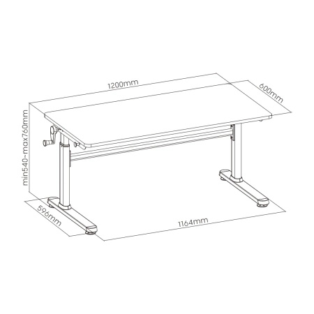 Spacetronik XD adjustable desk SPE-X103WW 120x60