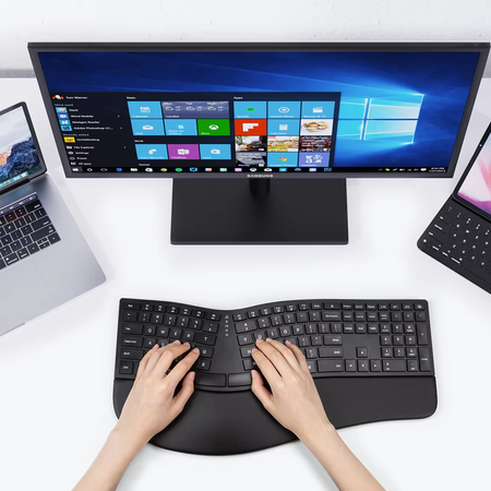 Bezdrátová ergonomická klávesnice GM909 černá