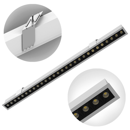 Lampa sufitowa biurowa osadzana LED GLOW D22 Biała